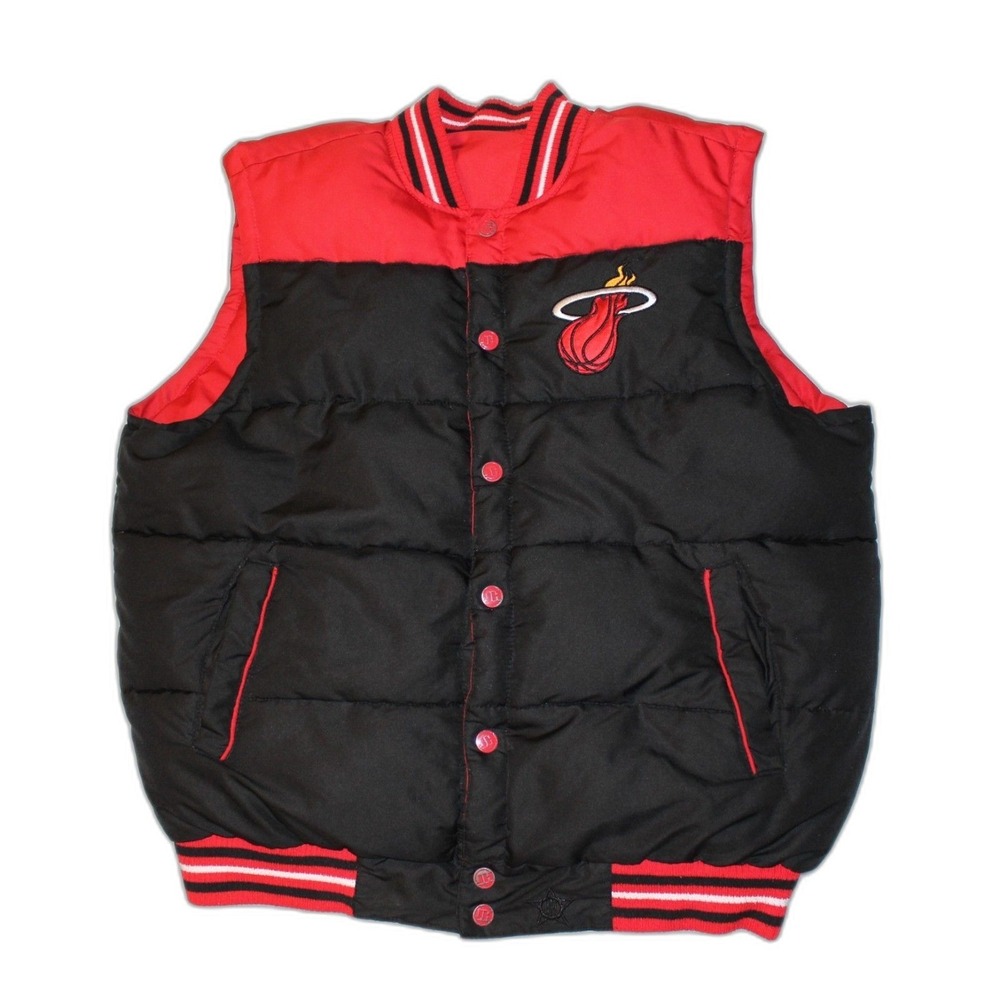 Vtg Reversible Miami Heat Puffer Vest NBA‎ JH Design Size XL NICE